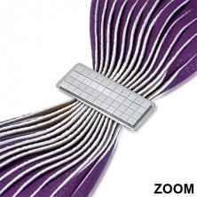 Violet leather bracelet with chess-board buckle