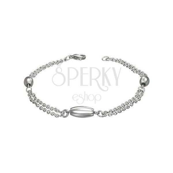 Surgical steel wrist chain with oval elements