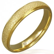 Sanded gold wedding ring made of steel