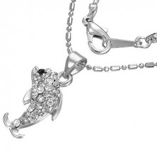 Necklace - dolphin with zircons on chain