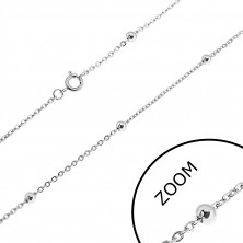 Surgical steel chain - oval links with balls