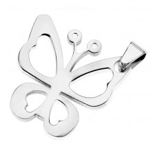 Stainless steel pendant - a butterfly with empty wings
