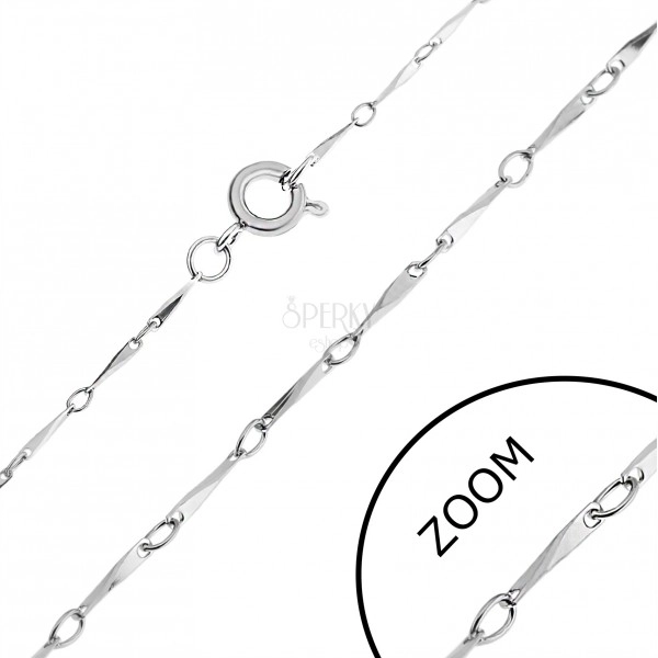 Stainless steel chain - geometric slanted links