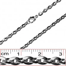 Chain made of steel - oval flattened links, 4,5 mm