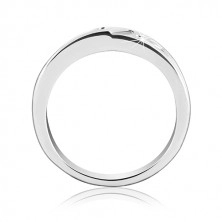 Silver ring 925 - smooth gap, five embedded zircons