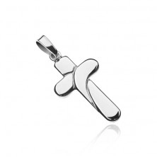 Pendant made of silver 925 - cross with round edges