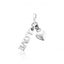 Sterling silver pendant 925 - LOVE with heart