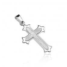 Silver cross 925 - multiple tips with bright hem, sanded middle