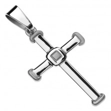 Sterling silver pendant 925 - smooth Latin cross, extended tips