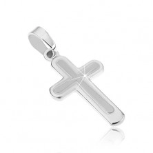 Silver Latin cross 925 - rounded tips, matt middle