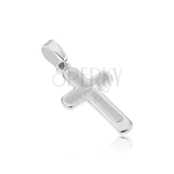 Silver Latin cross 925 - rounded tips, matt middle