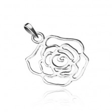 Silver pendant 925 - bright rose silhouette