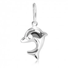 Pendant made of 925 silver - jumping baby dolphin, bilateral