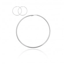 Round silver earrings 925 - smooth and bright surface, 70 mm