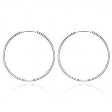 Silver earrings 925 - smooth, thin circles, 22 mm