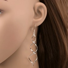 Earrings made of 925 silver - double shiny spiral