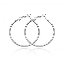 Earrings made of silver 925 - smooth thicker circles, 40 mm