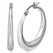 Earrings made of 316L steel with widening bottom part, silver colour