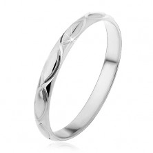 Silver ring 925 - engraved silhouettes of grains