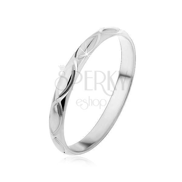 Silver ring 925 - engraved silhouettes of grains