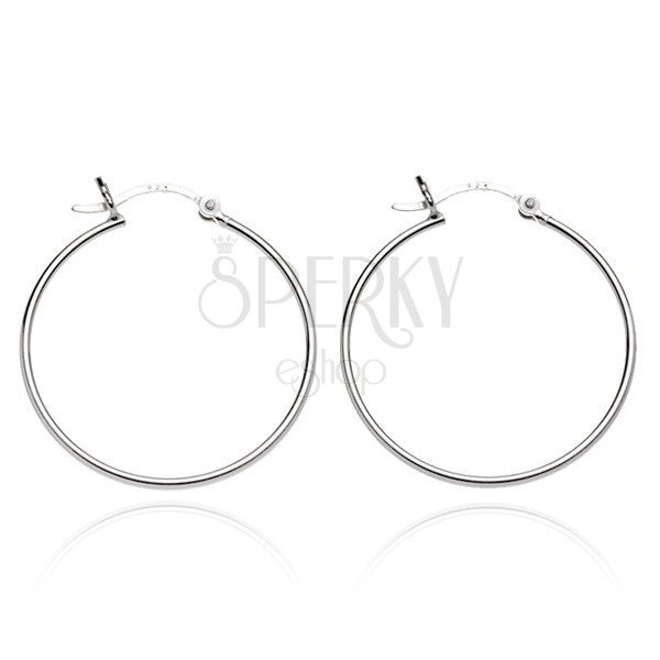 Earrings made of 925 silver - simple design of circles, 20 mm
