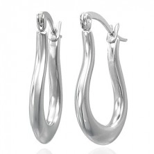Earrings made of 316L steel, teardrop with widened bottom part