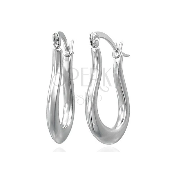 Earrings made of 316L steel, teardrop with widened bottom part
