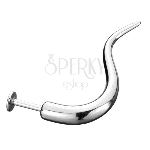 Steel labret - smooth curved spike