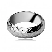 Shiny silver ring 925 - little engraved stars