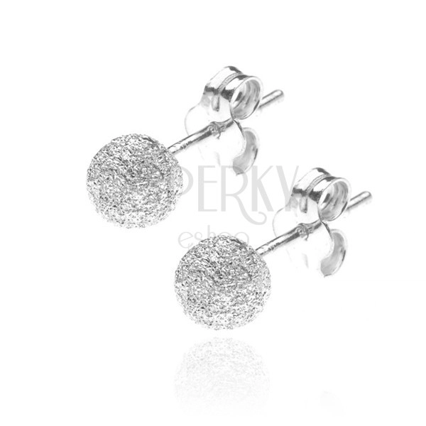Earrings made of 925 silver - stud earrings with sparkling ball, 5 mm
