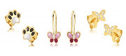 Children's gold earrings