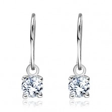 Dangly earrings made of 925 silver - zircon in mount with pins