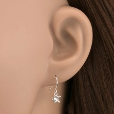 Dangly earrings made of 925 silver - zircon in mount with pins